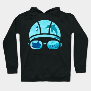 Creative Swimming Cap of Dolphins in the Ocean Gift Hoodie